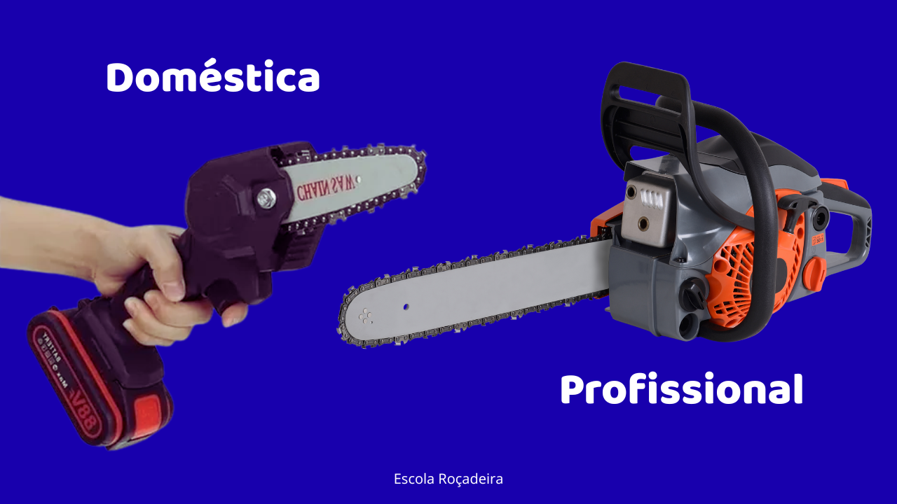 Exemplo de motosserra doméstica e profissional Principais diferenças entre a motosserra doméstica e a de uso profissional